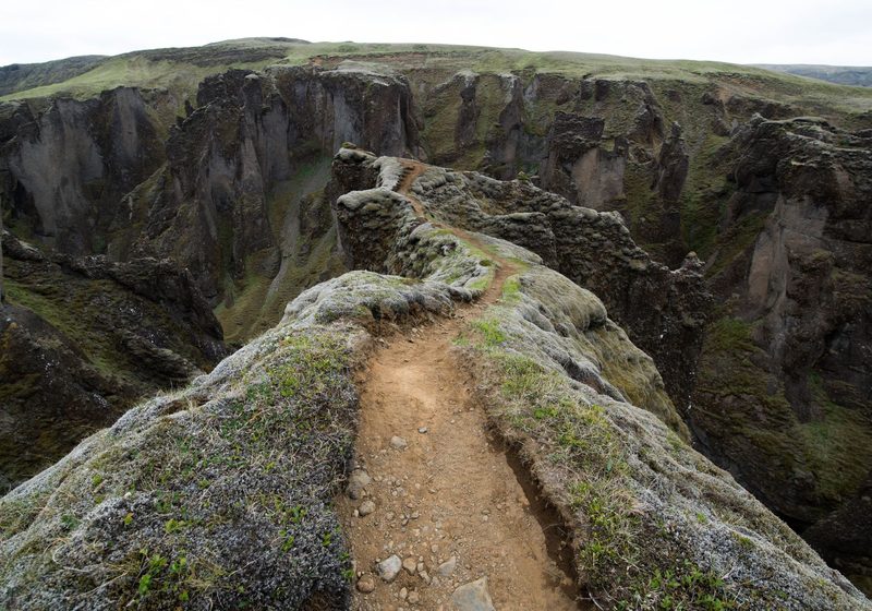 A narrow path along the edge of the canyon