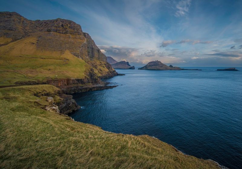 Cliffs and small islands at sea