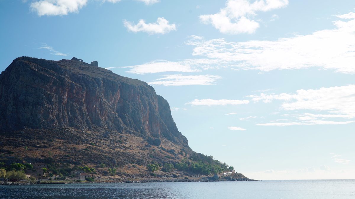 The rock of Monemvasia rising from the sea