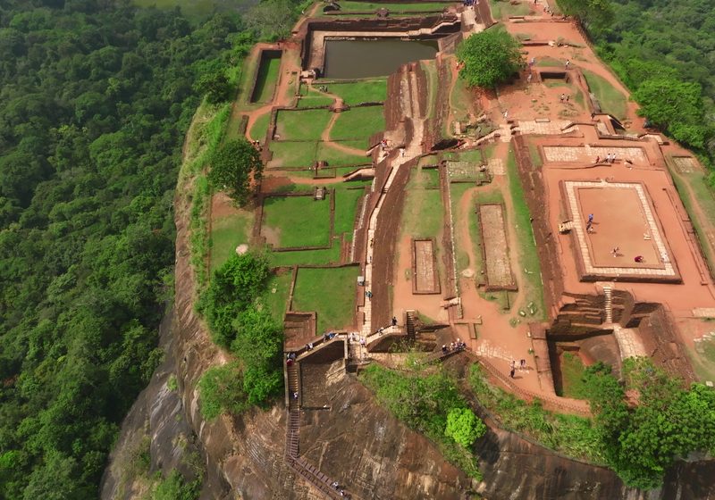The summit gardens seen from above
