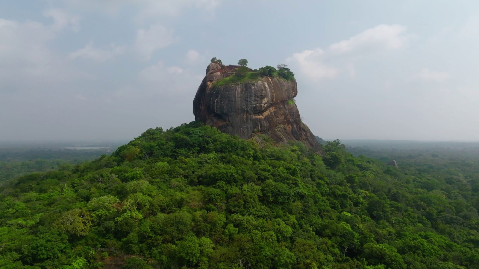 Sigiriya rock rising above the jungle in Sri Lanka